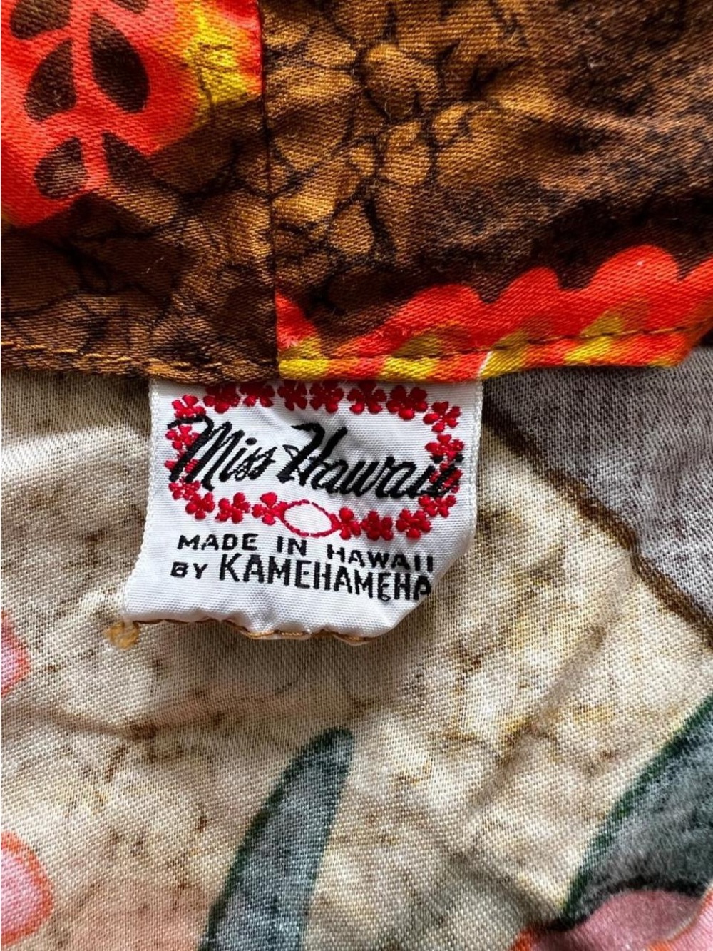 Vintage 60s/70s Mod Psychedelic Floral Miss Hawaii Kamehameha Mini Dress Retro S - Picture 2 of 4